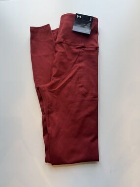 Under Armour High Rise Fitted Full Length Motion Leggings Burgundy XS
